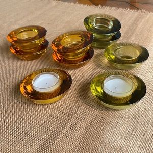Crate & Barrel glass tea lights